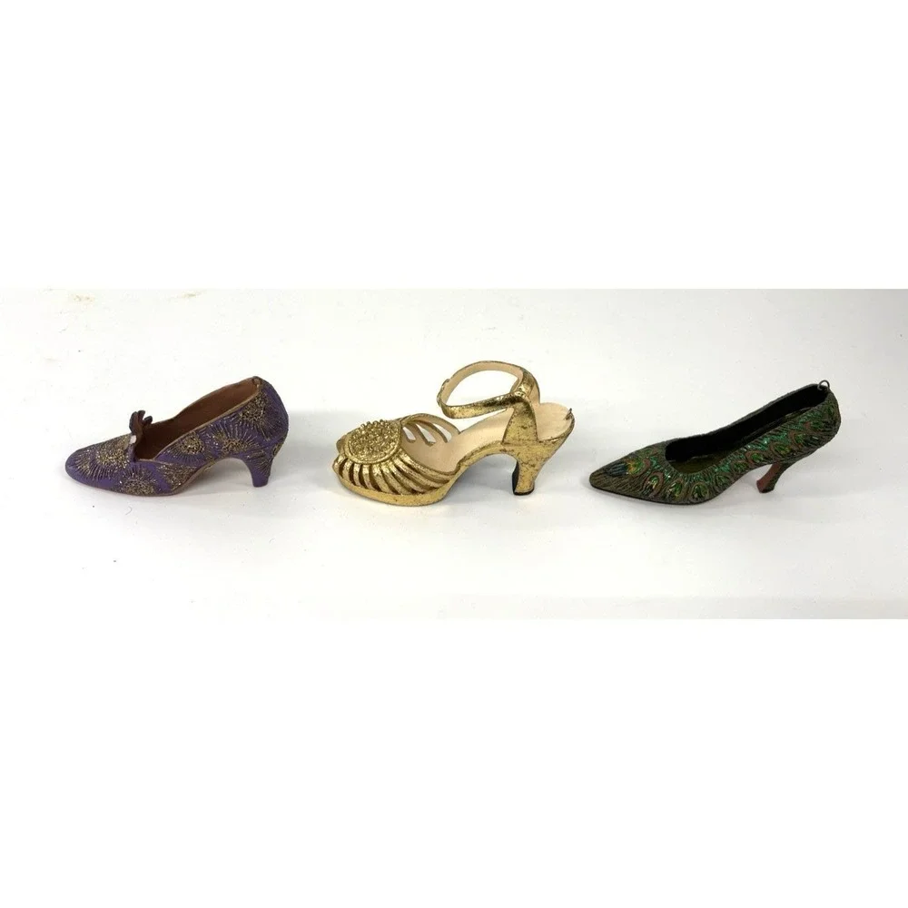 Lot Of 3 VTG MMA Metropolitan Museum Of Art Shoe Ornaments Miniature Heel Set